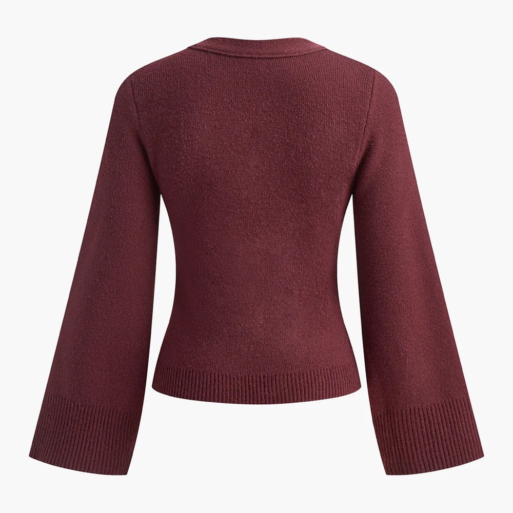 COMMENSE V-Neck Split Hem Button Cardigan - size … - image 2